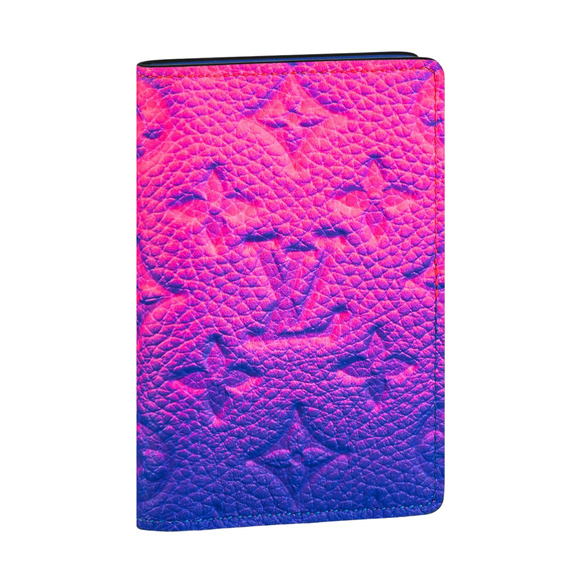 Louis Vuitton Taurillon Monogram Logo Pink Blue Ombre Pocket Organizer Wallet - Picture 1 of 11